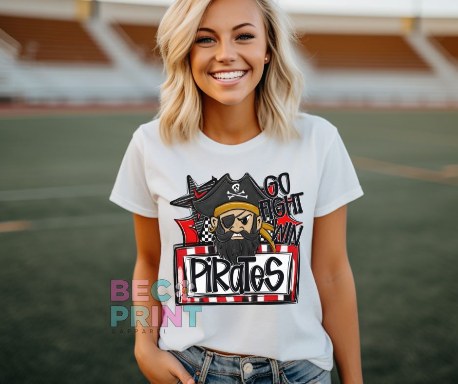 Pirates - Red (Go Fight Win Star Mascot) - DTF