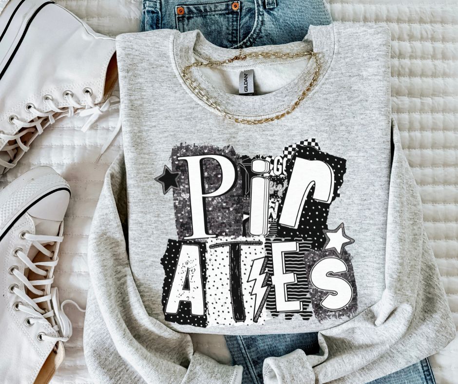 Pirates (BW Collage Mascot) - DTF