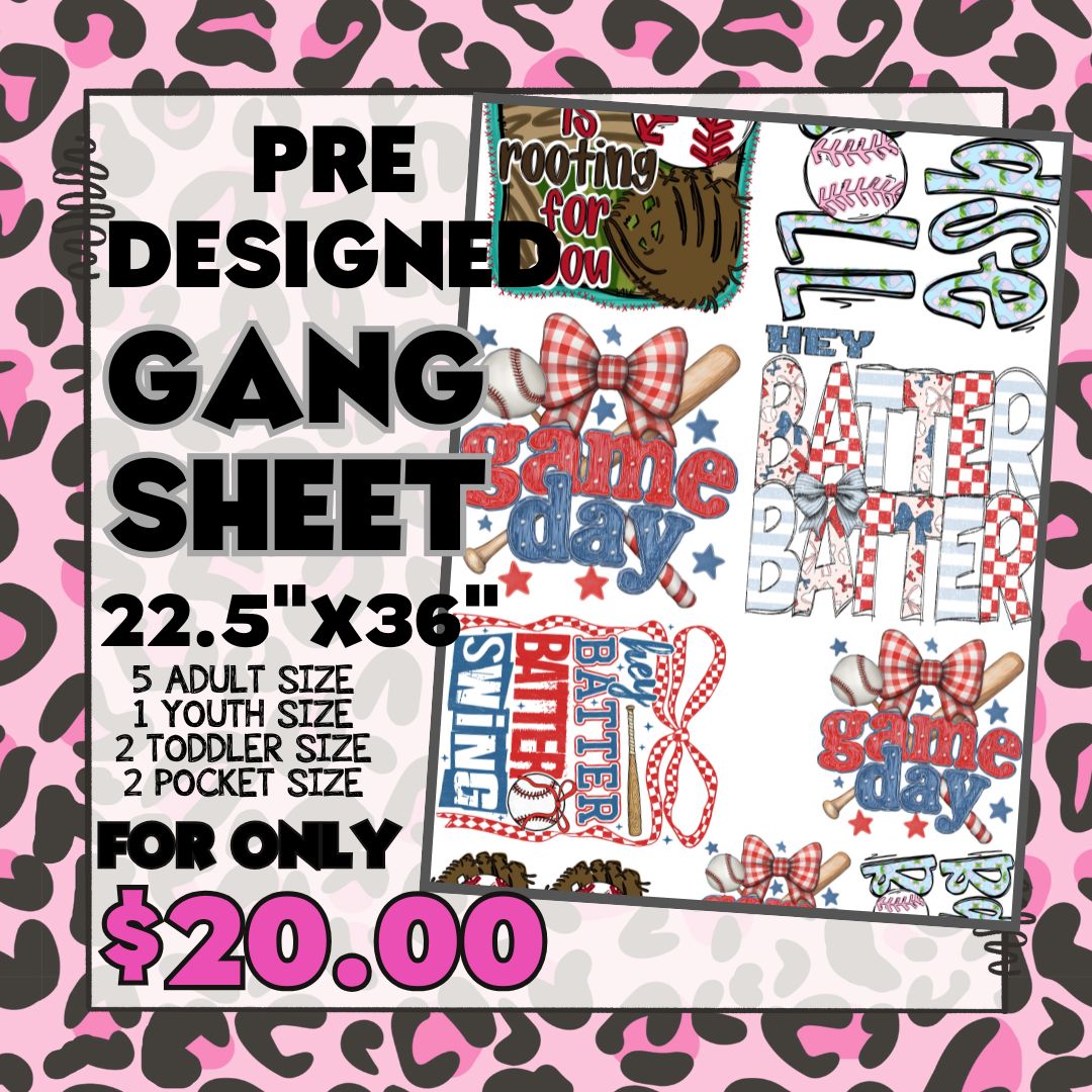 Baseball - Pre-designed Gang Sheet