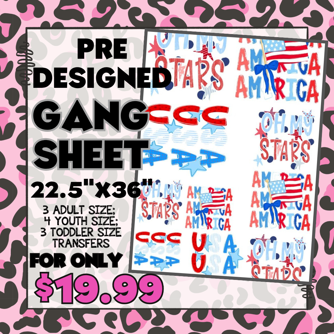 Stars and Stripes - Pre-designed Gang Sheet