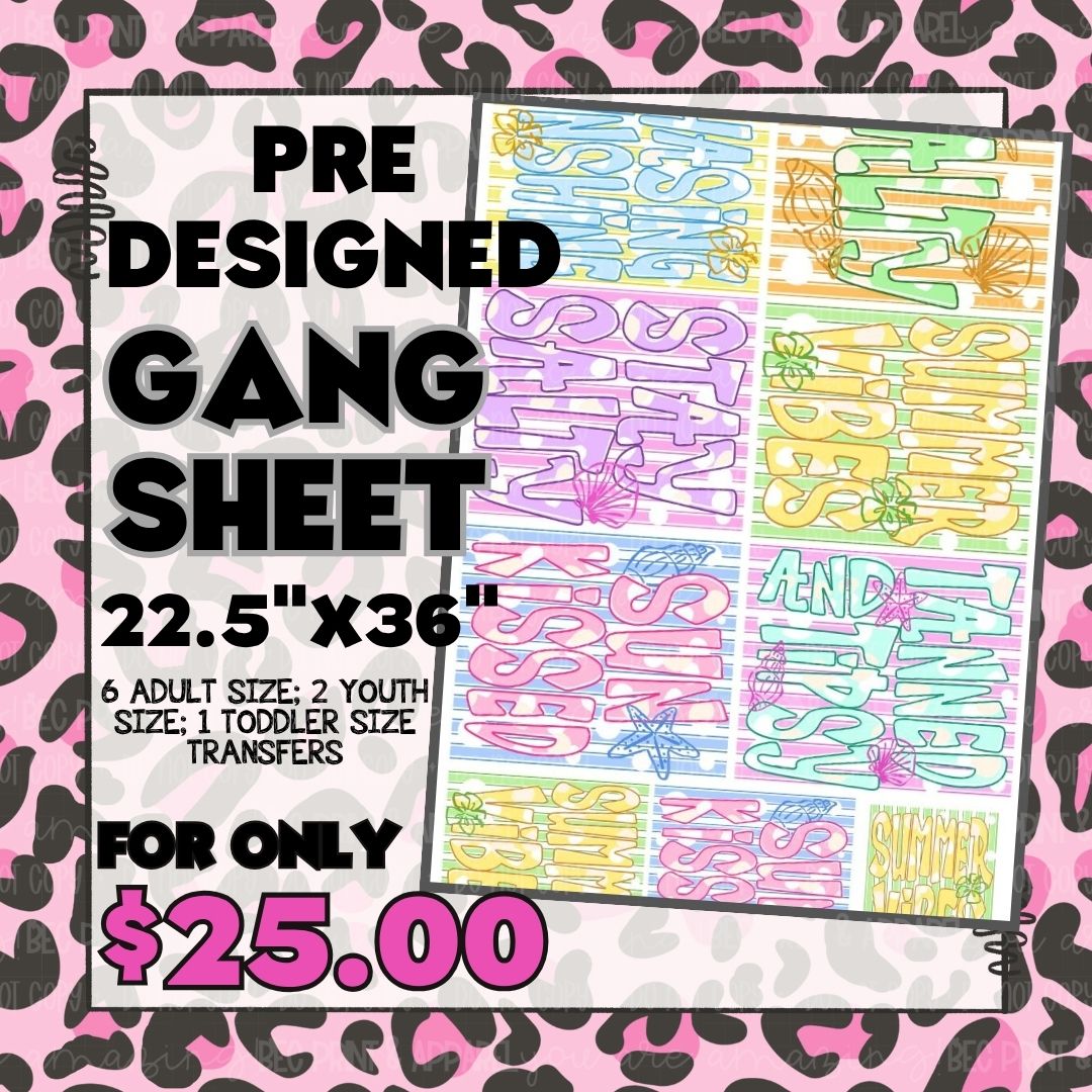 Summer Stripes - Pre-designed Gang Sheet