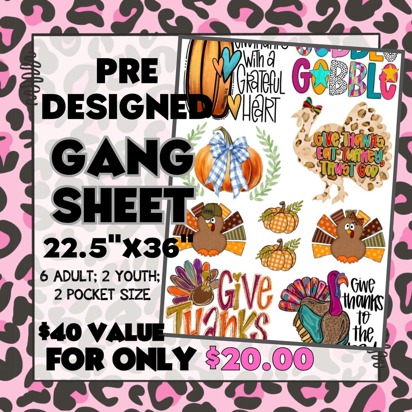 Thanksgiving - Pre-designed Gang Sheet