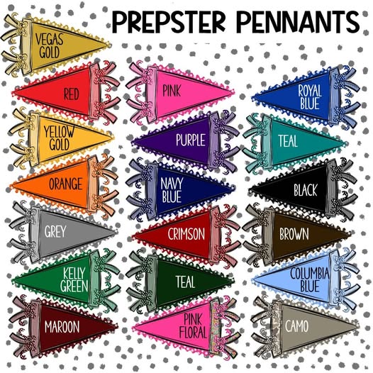 CUSTOM (Mascots - Prepster Pennant) - Design/Mock Up