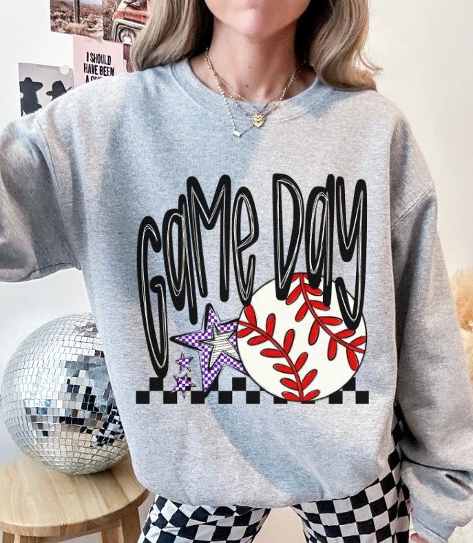 Game Day Stars (Baseball - Purple) - DTF