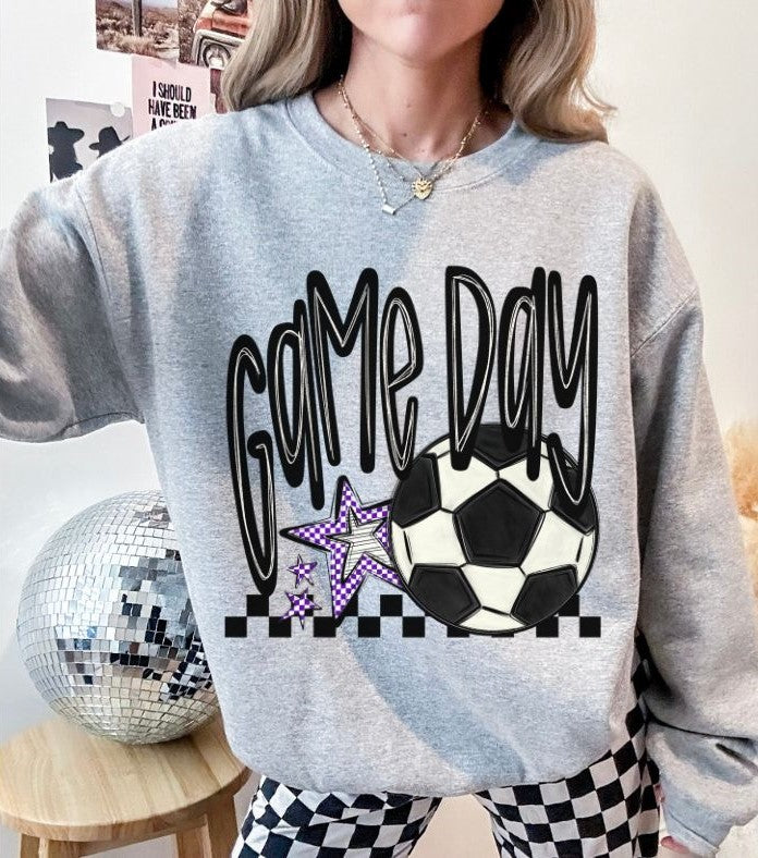 Game Day Stars (Soccer - Purple) - DTF
