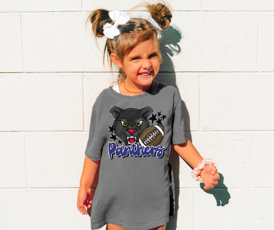 Panthers Mascot (stars - royal blue) - INFANT - DTF