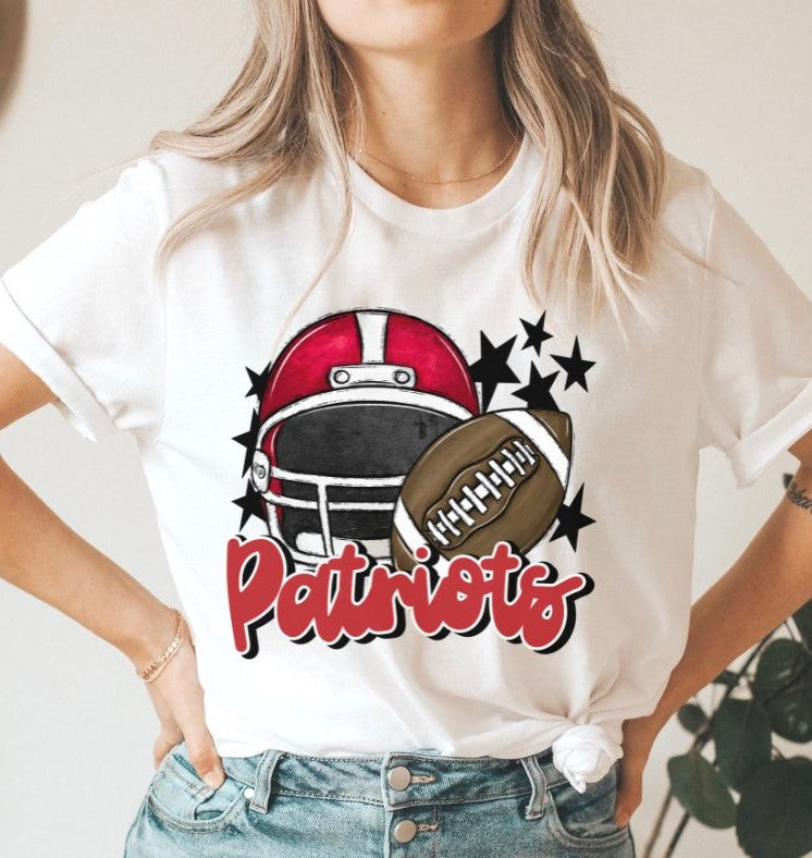 Patriots Mascot (stars - red) - DTF