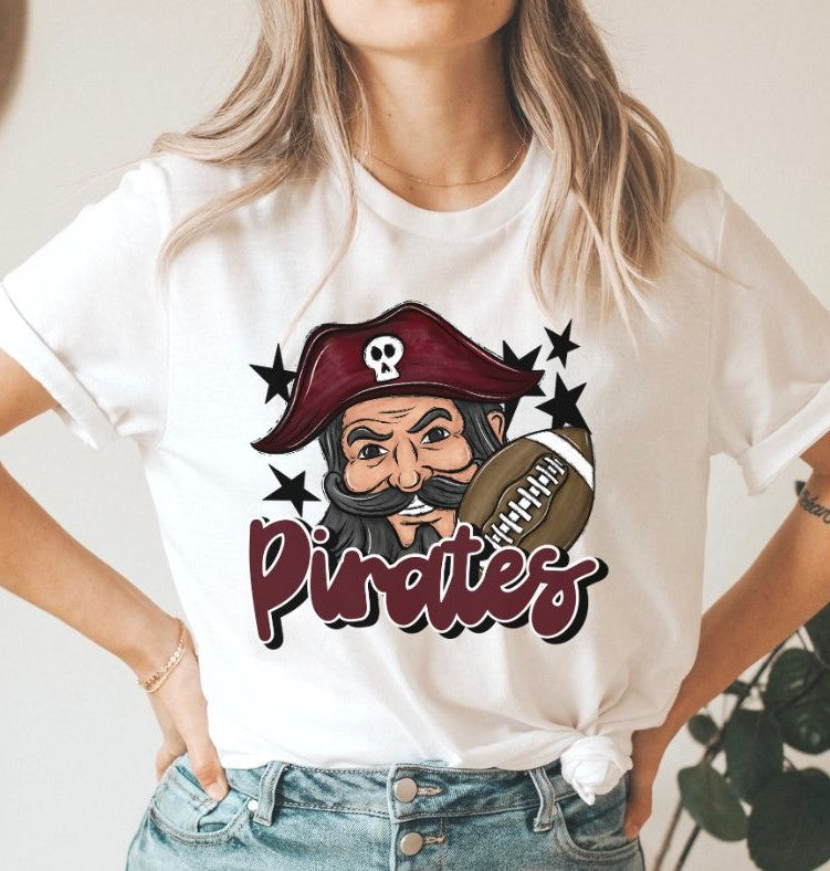 Pirates Mascot (stars - maroon) - DTF