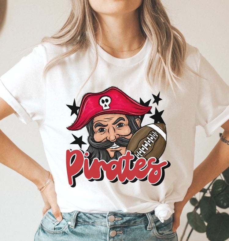 Pirates Mascot (stars - red) - DTF