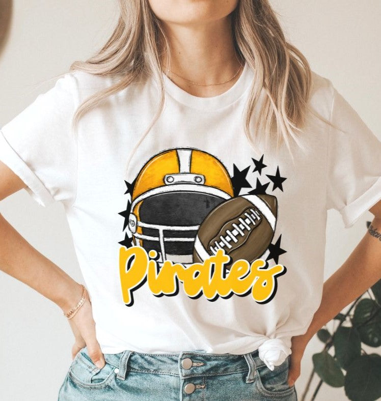 Pirates Mascot (stars -yellow gold helmet) - DTF