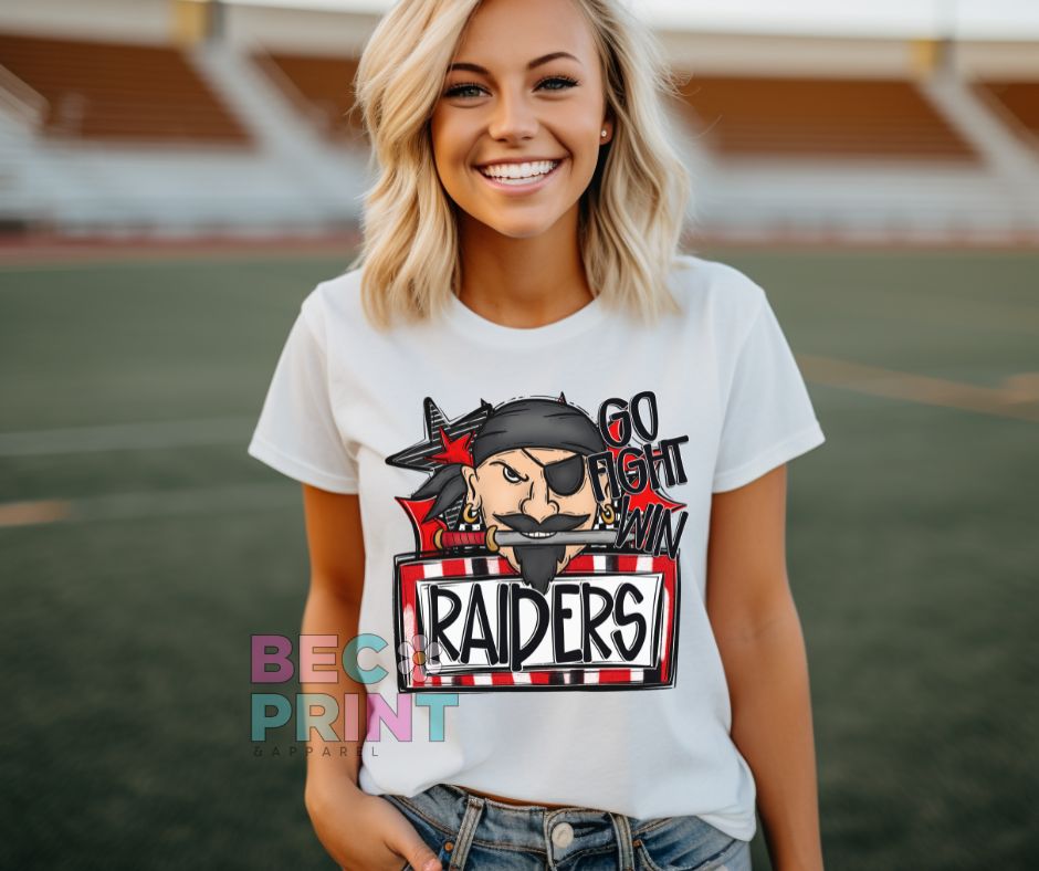 Raiders - Red (Go Fight Win Star Mascot) - DTF