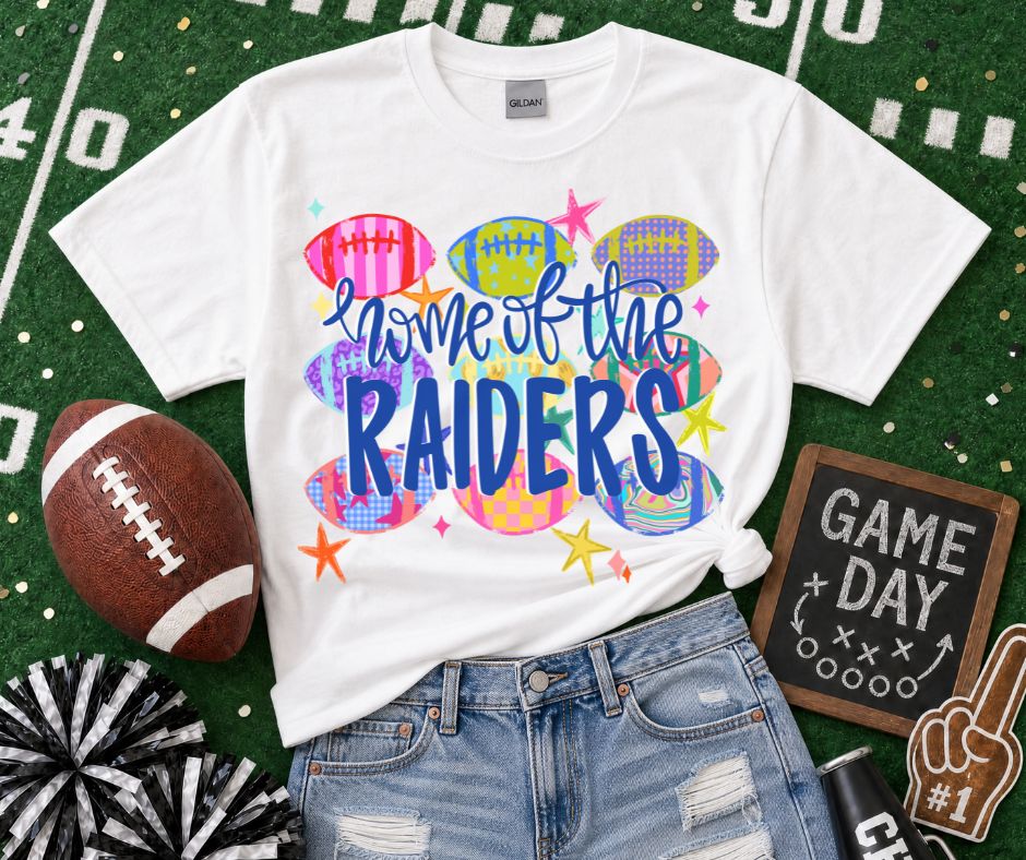 Raiders - Royal Blue/White (Football Whimsy Mascot) - DTF