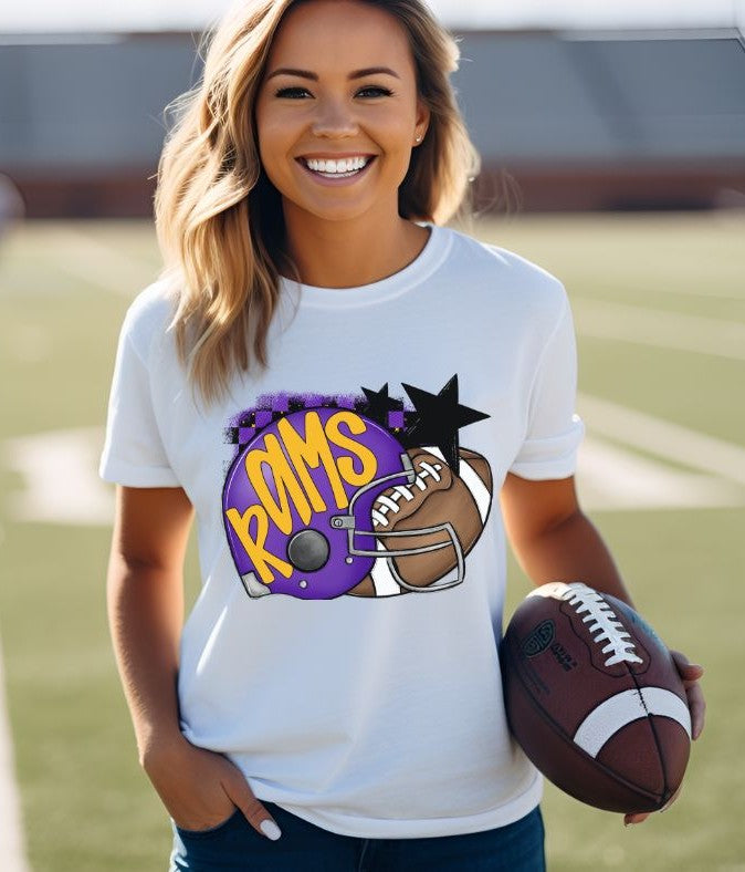 Rams - Purple/Yellow Gold (Football Helmet Mascots) - DTF