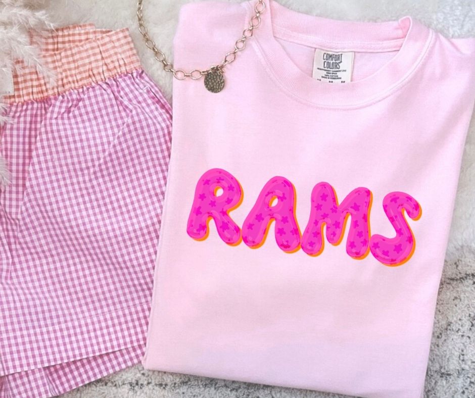 Rams (Pink Bubble Stars Mascot) - DTF