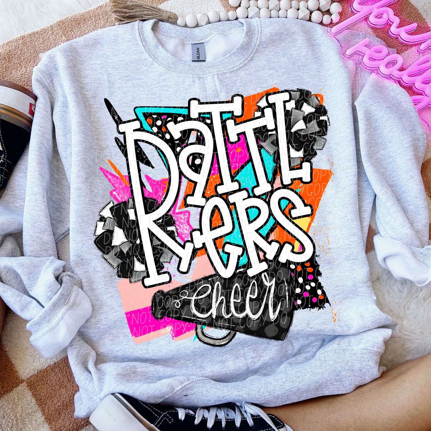Rattlers (Bright Retro Cheer Mascot) - DTF