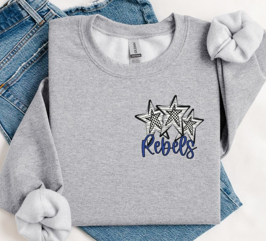 Rebels - Royal Blue (Stars and Checks) - DTF