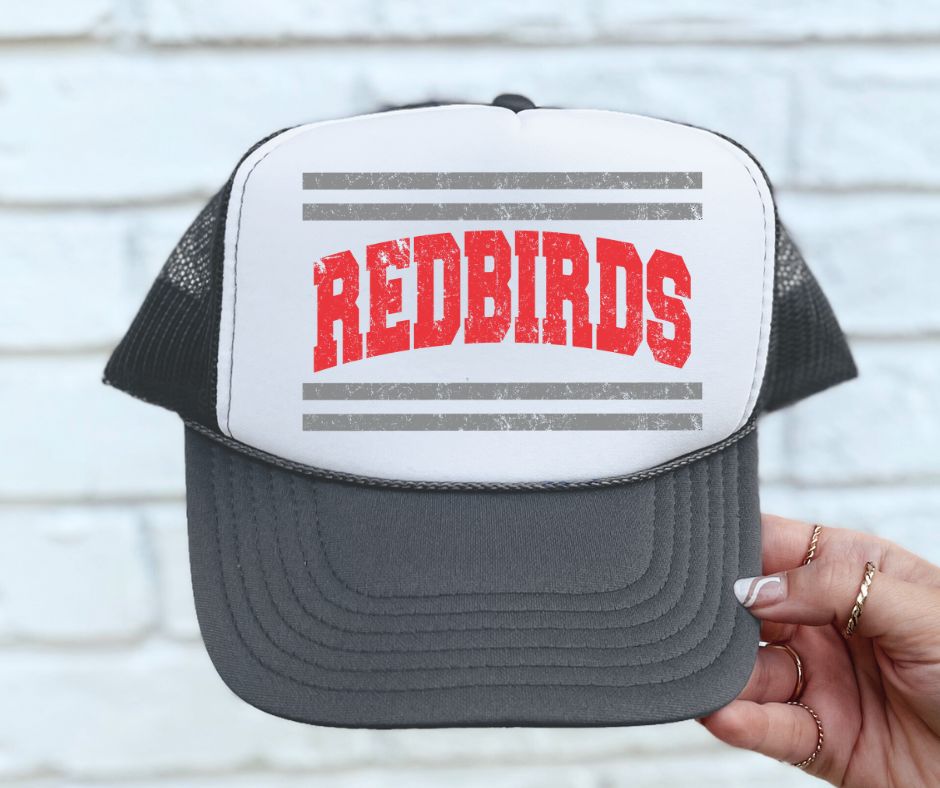 Redbirds - Red/Gray (Mascot Distressed Lines) - DTF