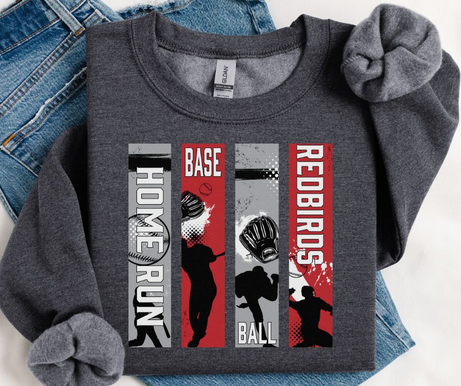 Redbirds Home Run Panel (Red/Grey) - DTF