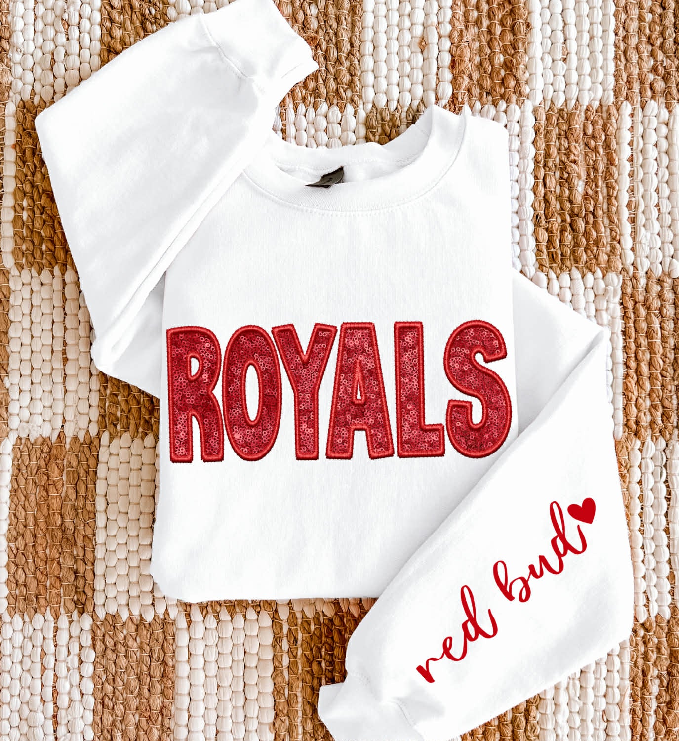 Royals - Red Bud/Red (Sequins/Embroidery look) - DTF