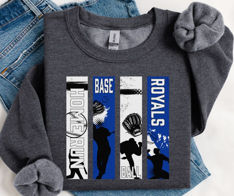 Royals Home Run Panel (Royal Blue/White) - DTF