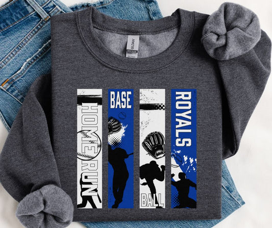 Royals Home Run Panel (Royal Blue/White) - DTF