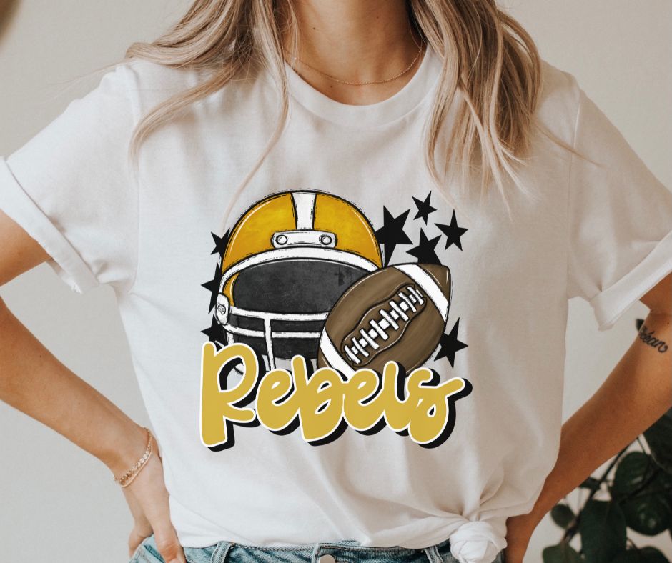 Rebels Mascot (stars - gold helmet) - DTF