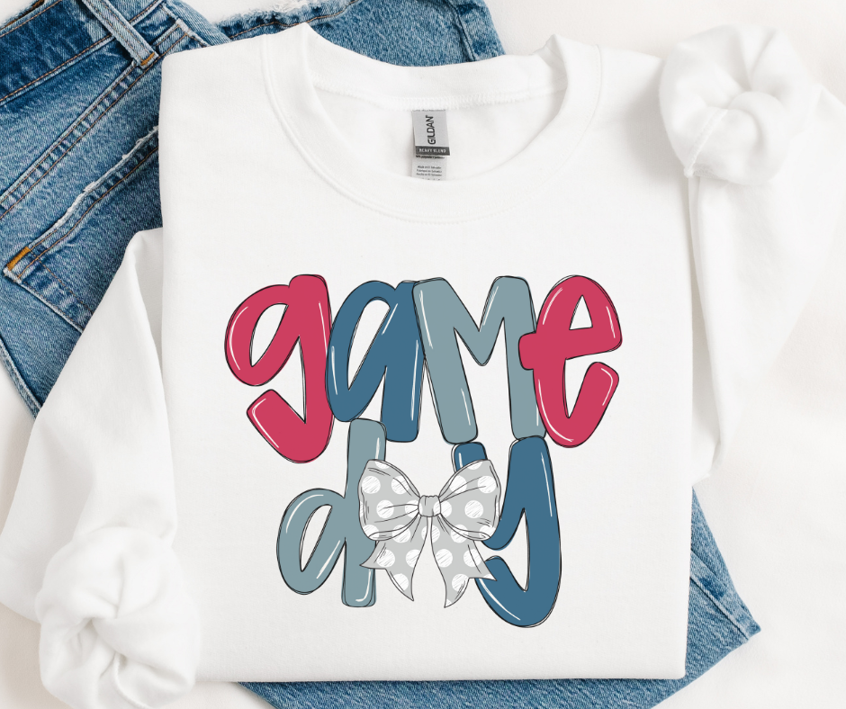 Game Day Bow (Red/Blue) - DTF