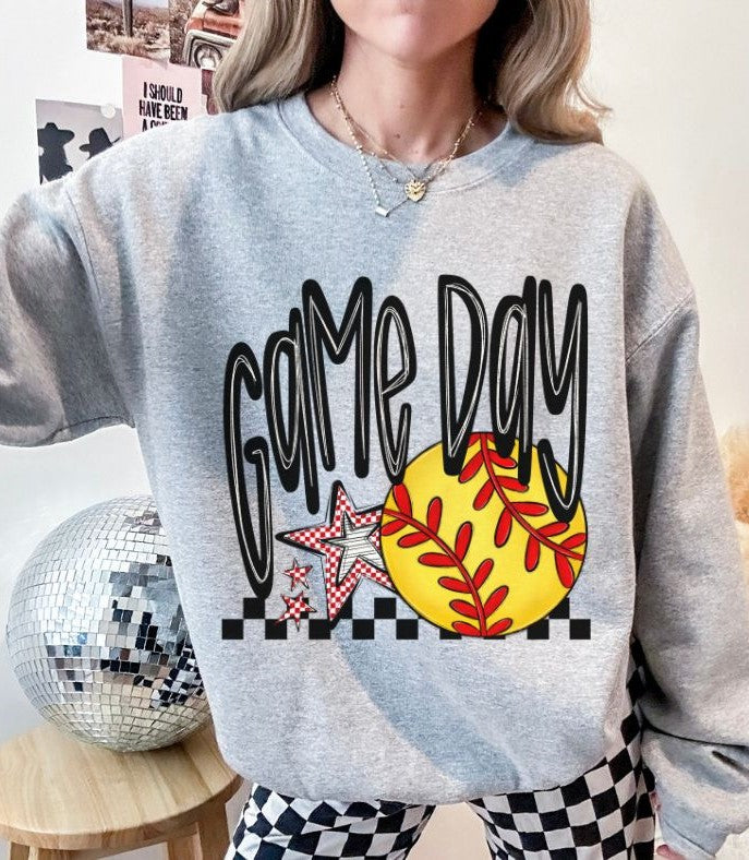 Game Day Stars (Softball - Red) - DTF