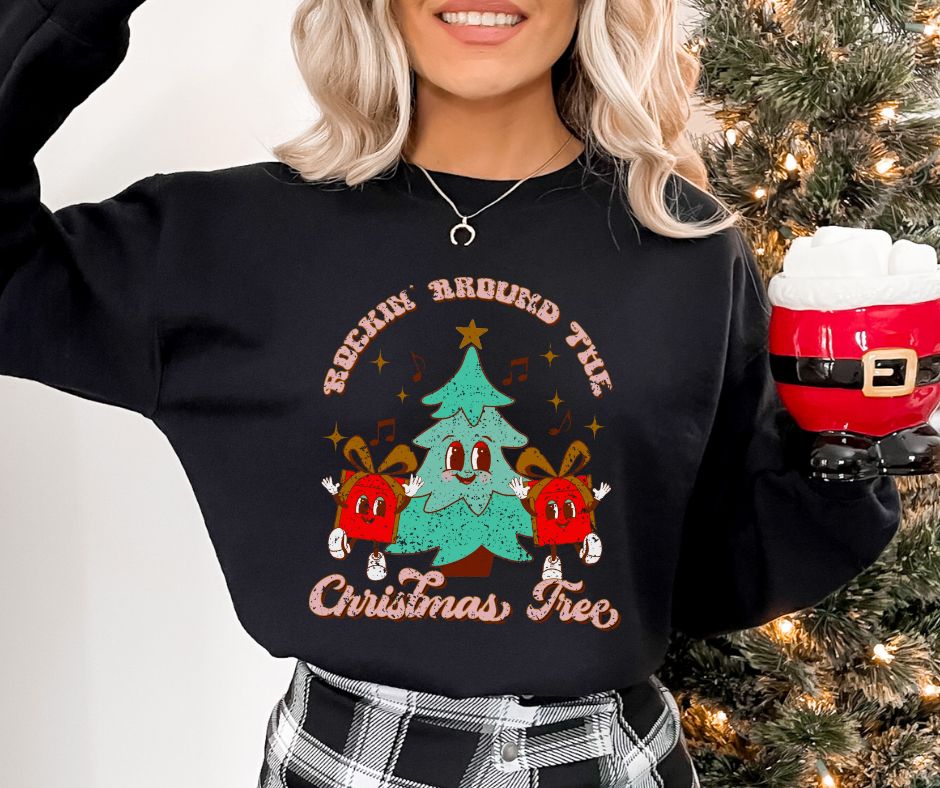 Rocking Around the Christmas Tree (grunge) - DTF