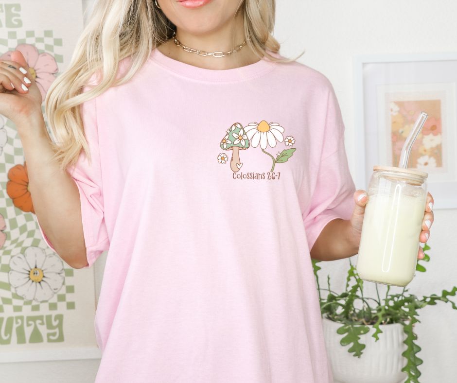 Rooted in Christ (2-in-1, front/back design) - DTF