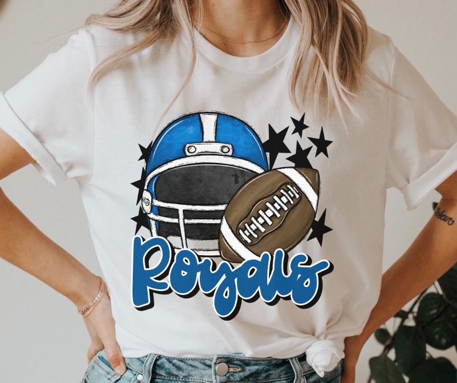 Royals Mascot (stars - blue helmet) - DTF