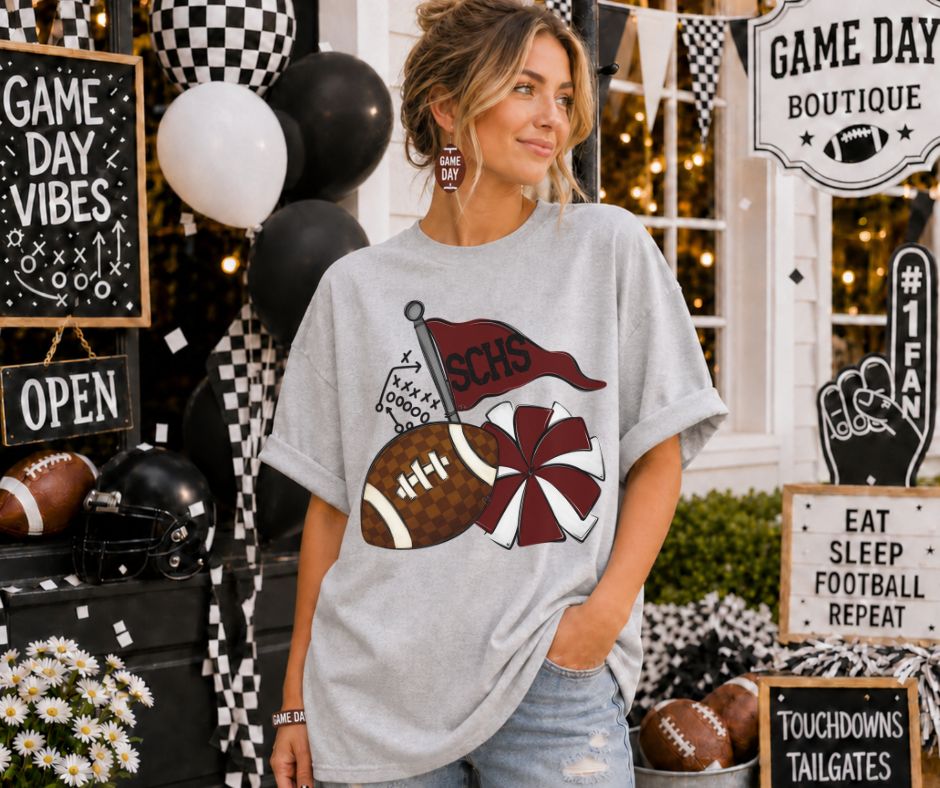 SCHS - Maroon (Gridiron Plays School Letters) - DTF