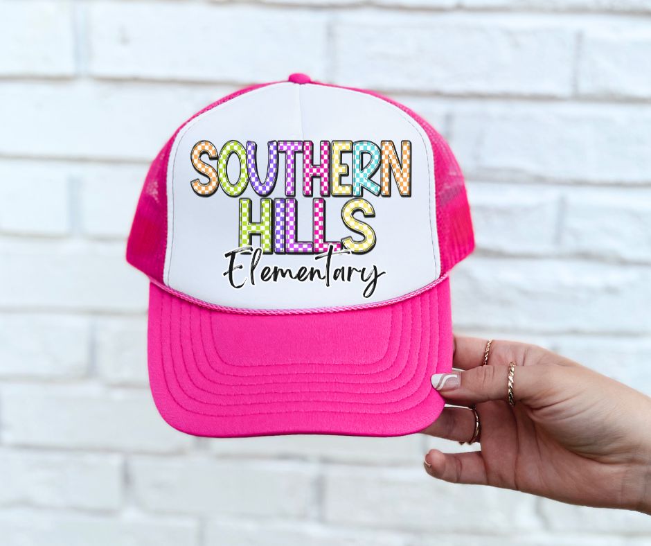 Southern Hills Elementary (Colorful Checked School Name) - DTF