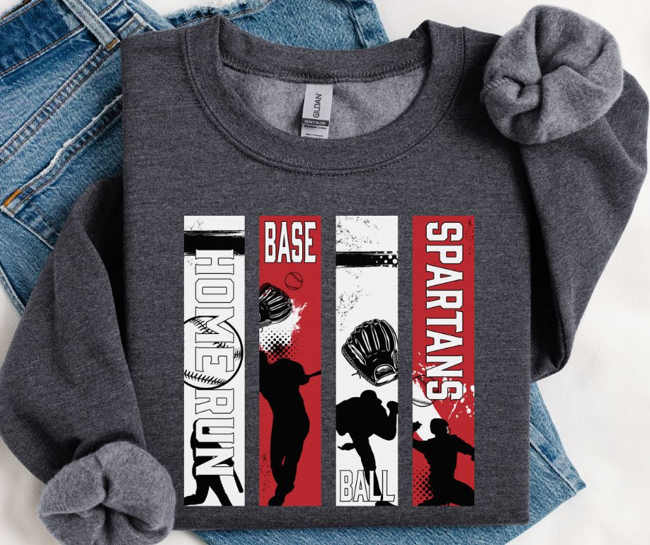 Spartans Home Run Panel (Red/White) - DTF