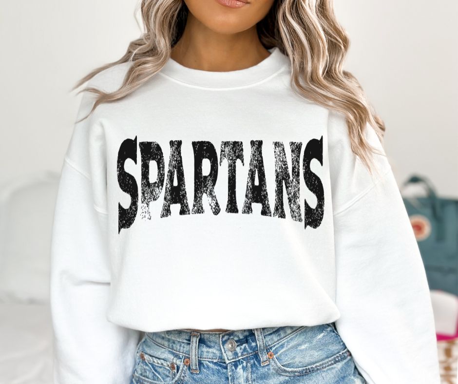 Spartans (black - single color grunge) - DTF