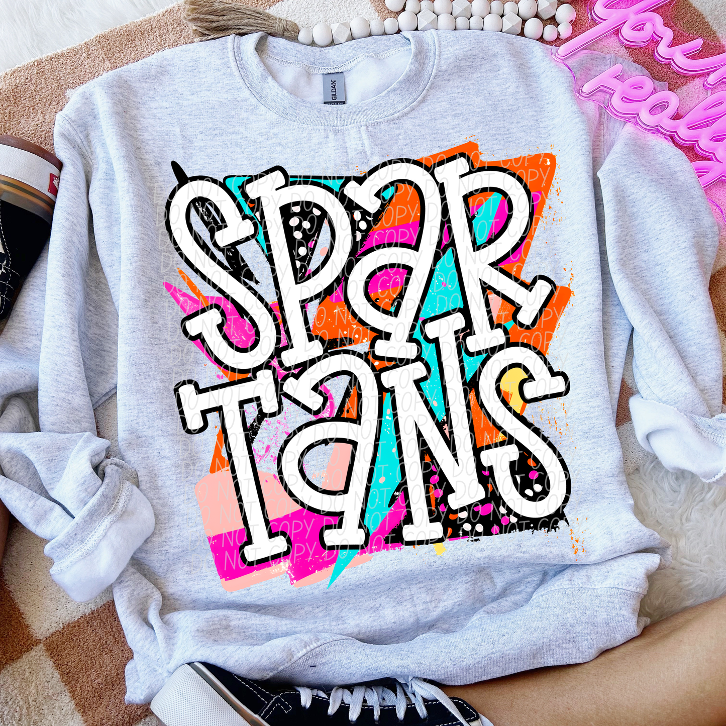 Spartans (Bright Retro Mascot) - DTF