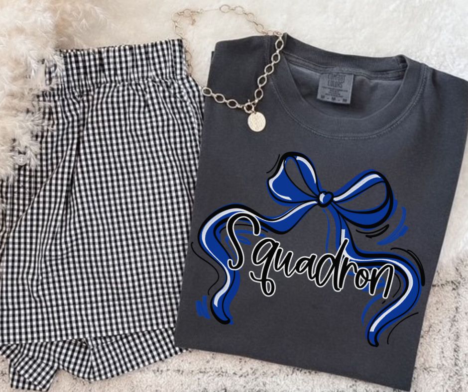 Squadron - Royal Blue (Ribbon Sports Bow School Spirit) - DTF