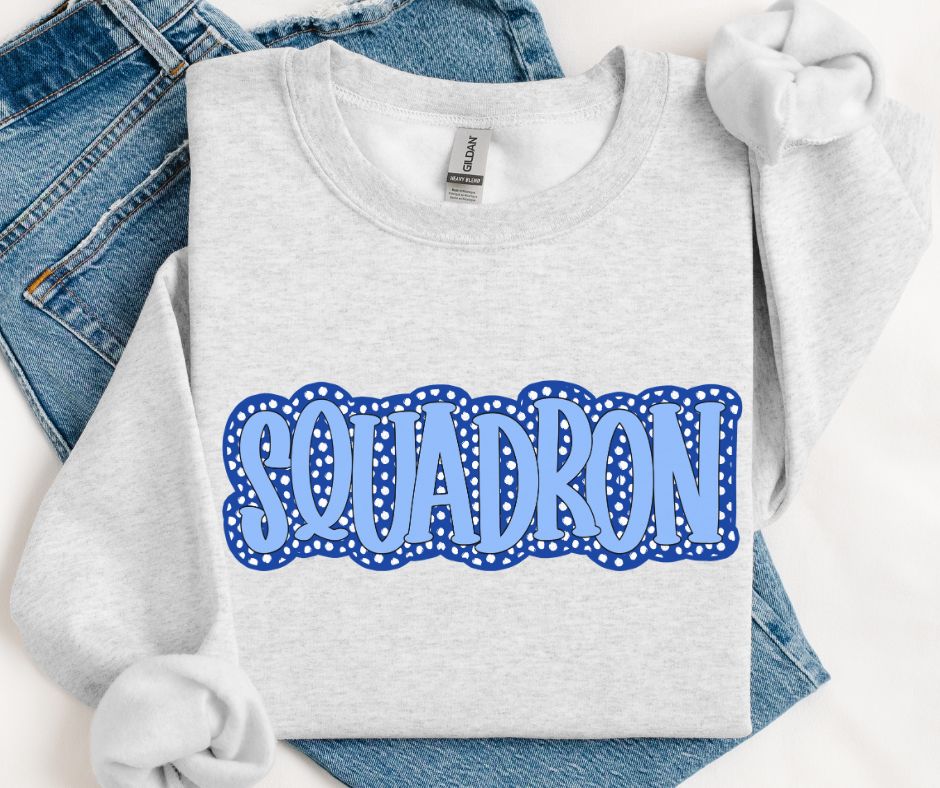 Squadron - Columbia Blue/Royal Blue (Polka Dot Stack Mascots) - DTF