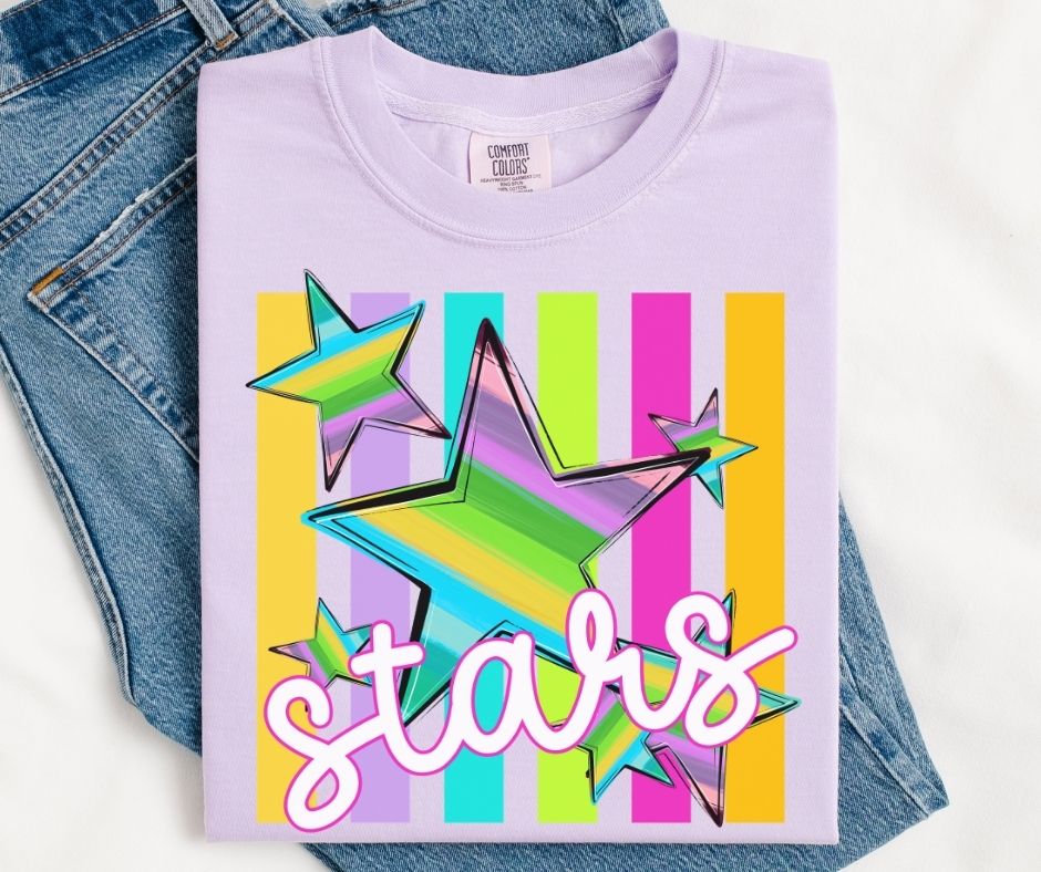 Stars (Colorful Stripes Mascot) - DTF