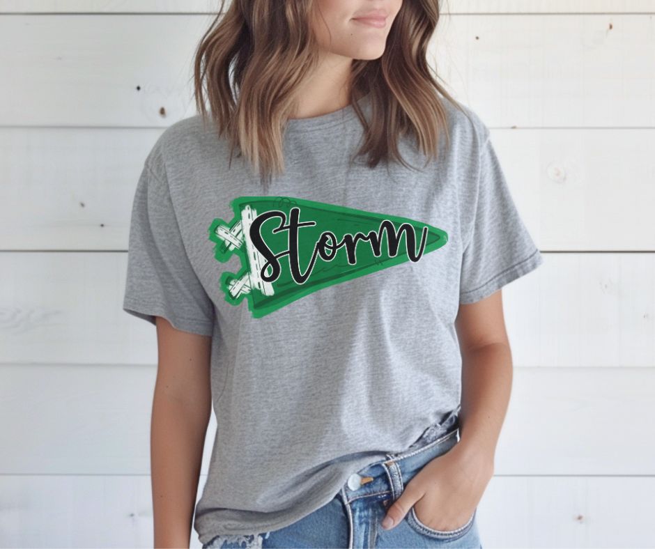 Storm - Kelly Green/Black (Pennant Party Mascots) - DTF