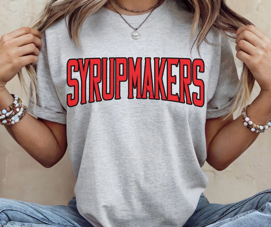 Syrupmakers - Red/Black (Arched Outline Mascot) - DTF