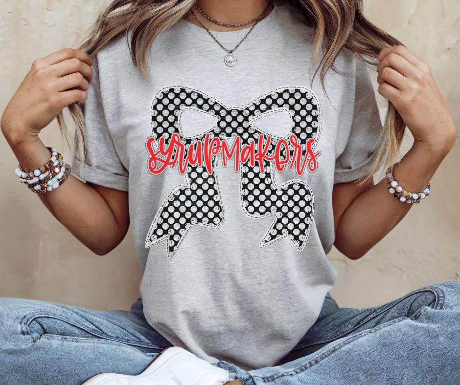 Syrupmakers - Red/Black (Quilted Bow Mascot) - DTF