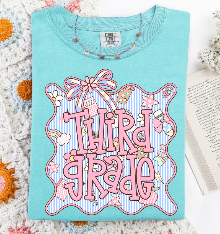 Third Grade (Seersucker Grade Level/School Staff Frame) - DTF