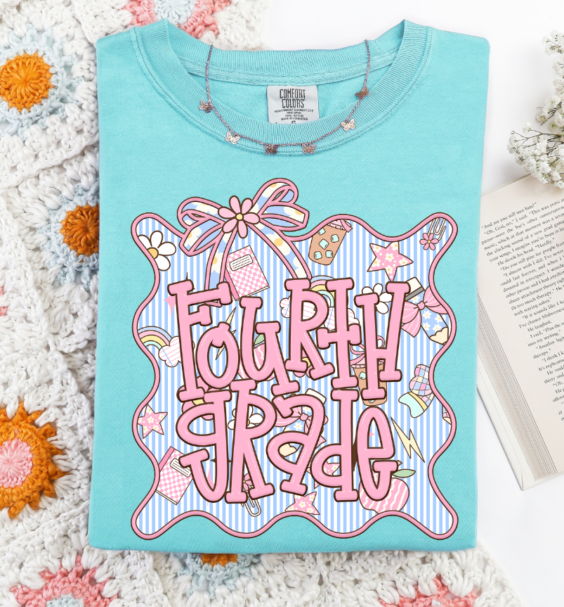 Fourth Grade (Seersucker Grade Level/School Staff Frame) - DTF
