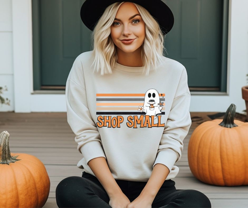 Shop Small (Striped Ghost) - DTF