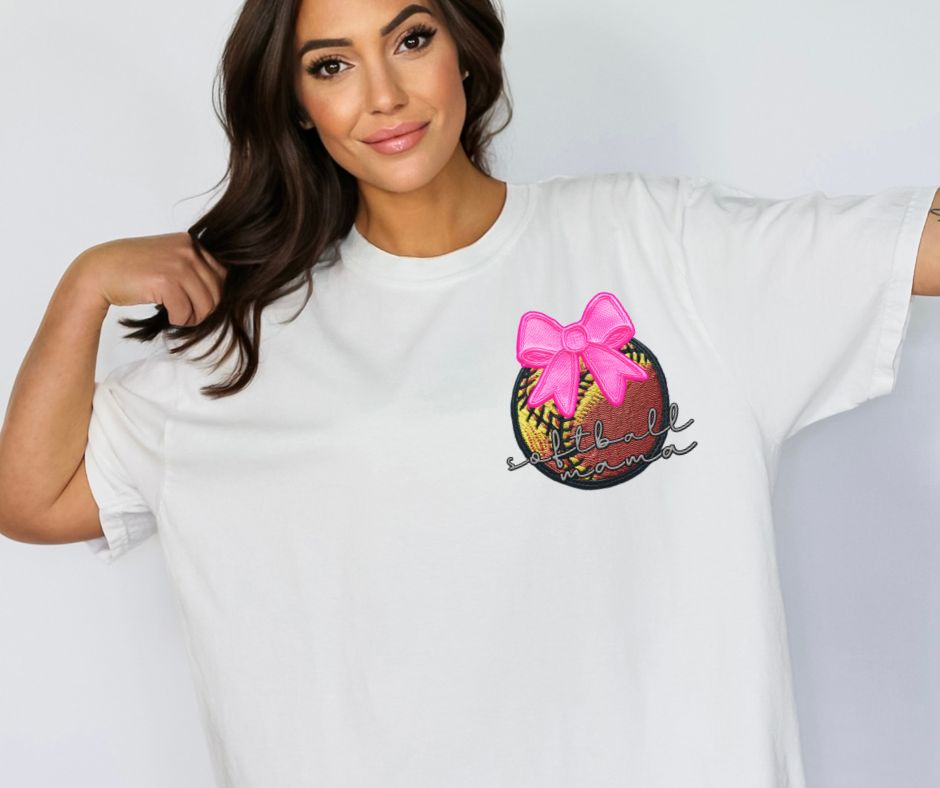 Football Mama (faux embroidered patch) - DTF