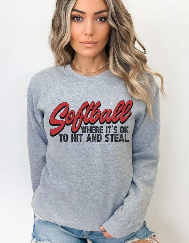 Softball where it's ok to Hit and Steal - DTF