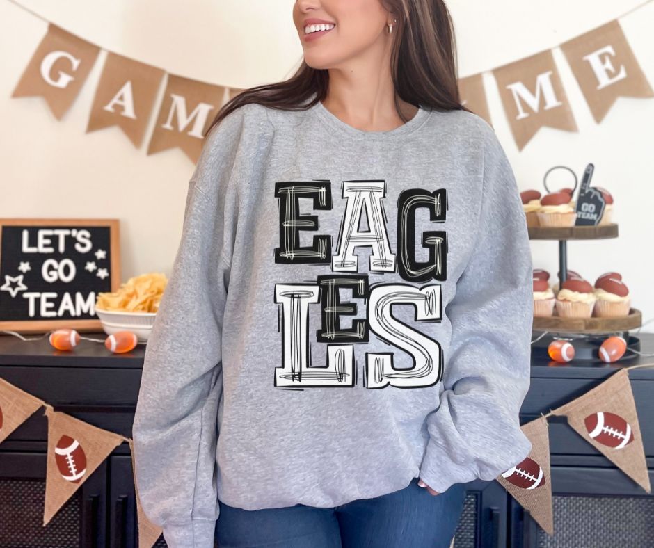 Eagles - Black/white (Sporty Mascots) - DTF