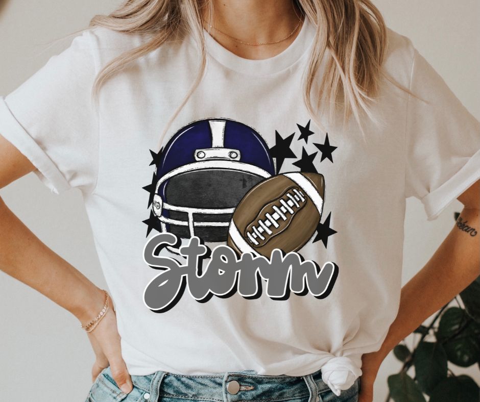 Storm Mascot (stars - navy/gray helmet) - DTF