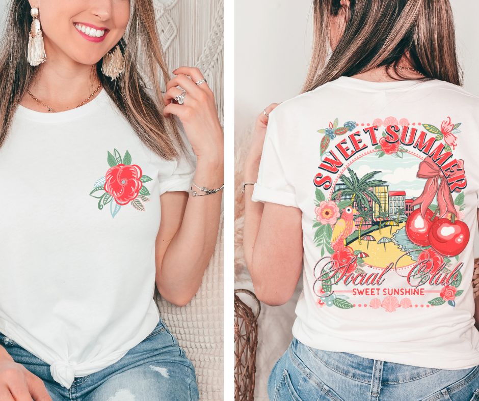 Sweet Summer Social Club (2-in-1 front pocket/back design) - DTF